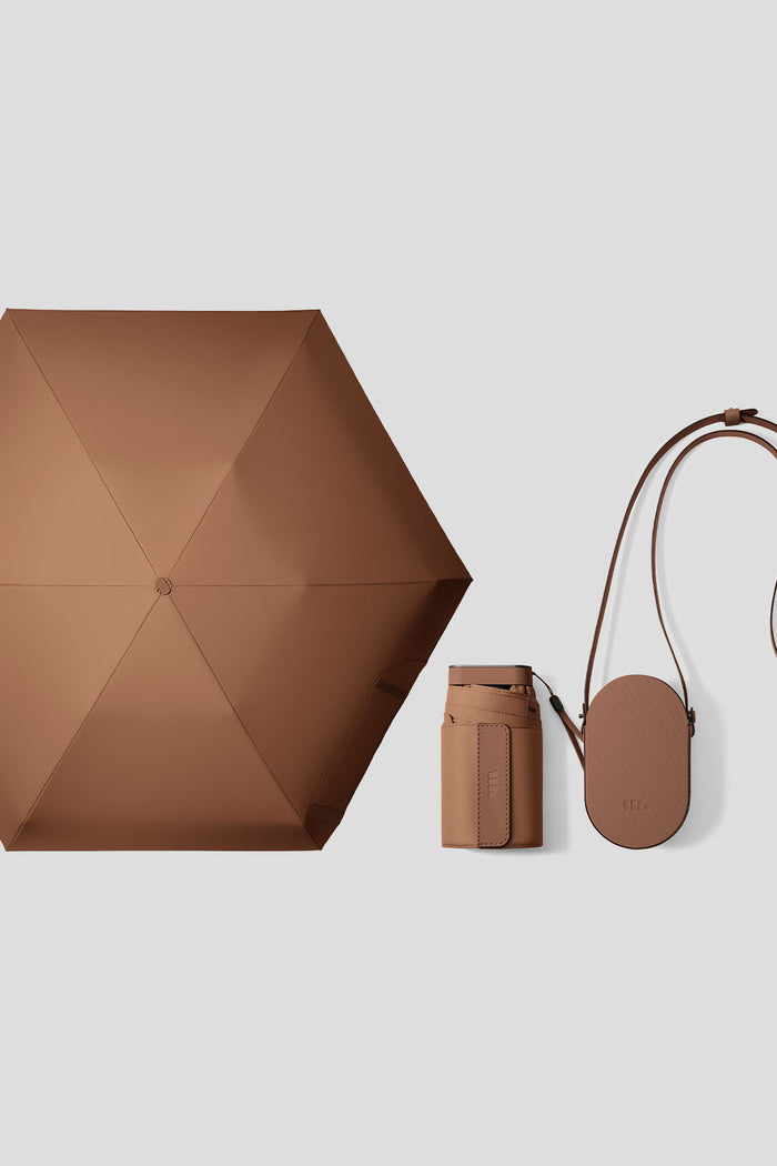 Compact Sun Umbrella UPF 50+ BM666 Brown-02
