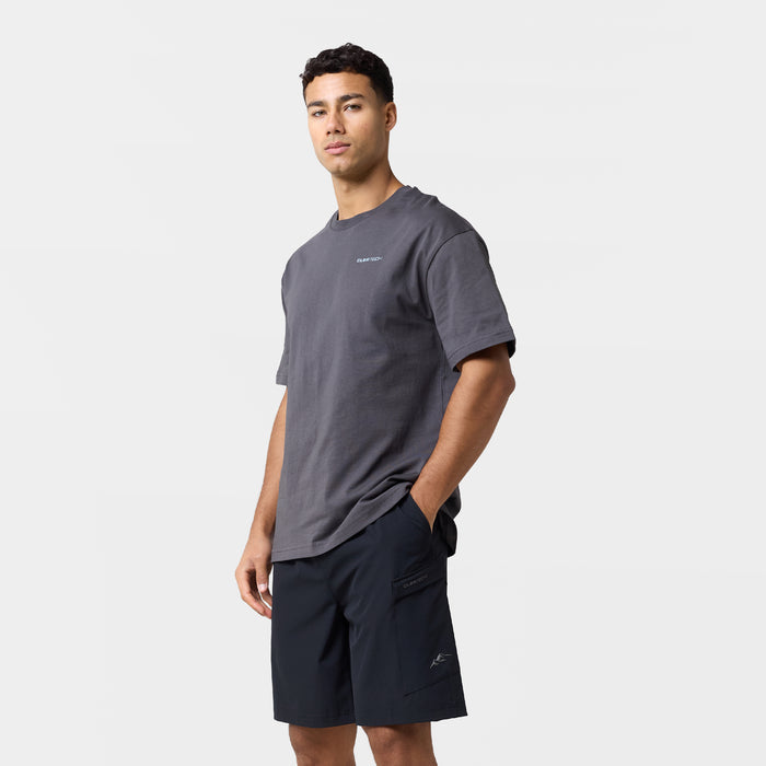 Contours Tech T-Shirt | Charcoal/Light Blue