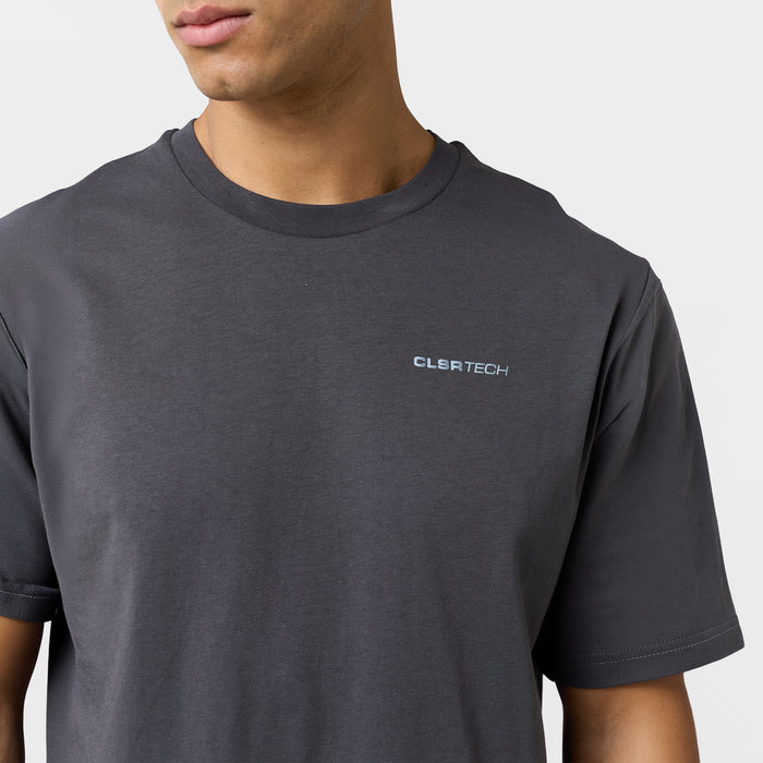 Contours Tech T-Shirt | Charcoal/Light Blue