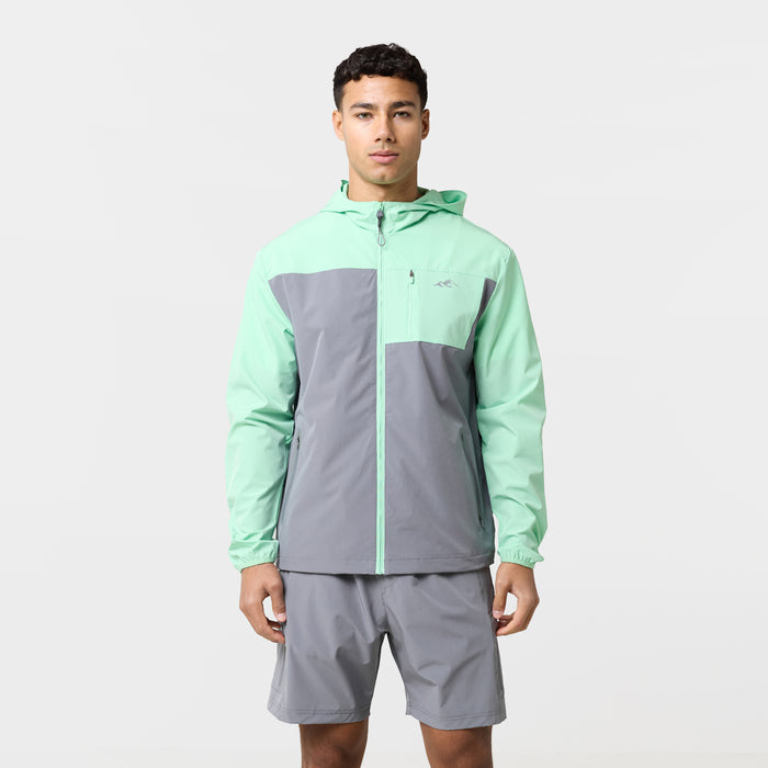 Contrast Tech Windbreaker Twinset | Iron Grey/Mint