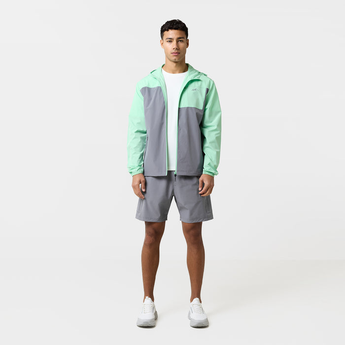 Contrast Tech Windbreaker Twinset | Iron Grey/Mint