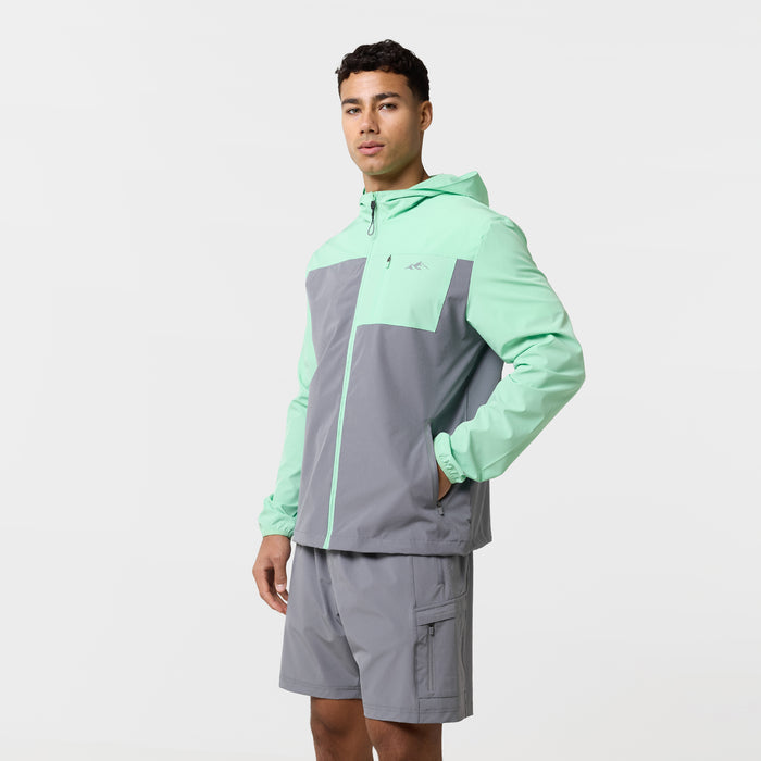 Contrast Tech Windbreaker Twinset | Iron Grey/Mint