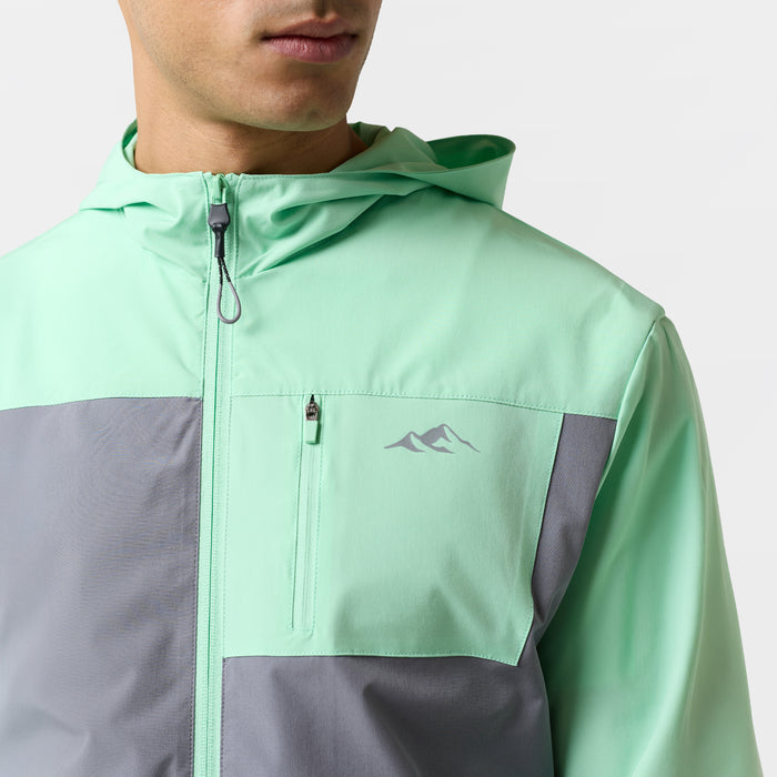 Contrast Tech Windbreaker Twinset | Iron Grey/Mint
