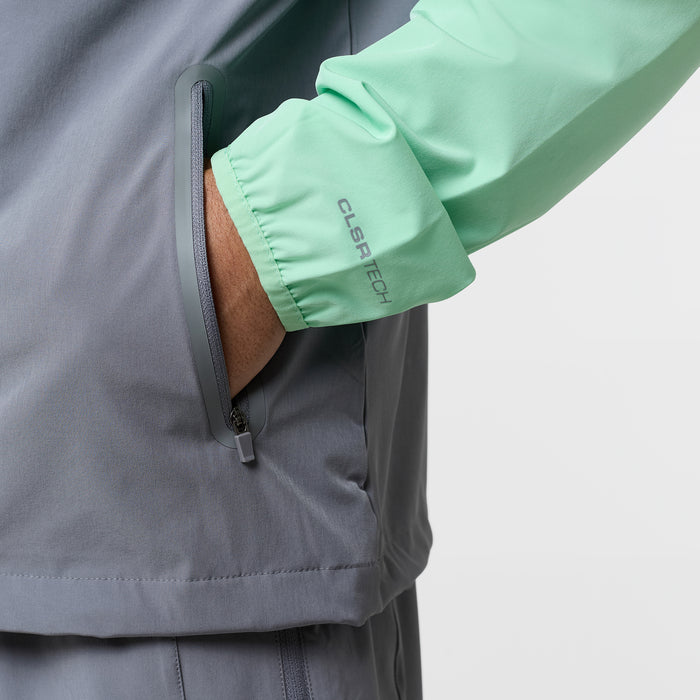 Contrast Tech Windbreaker Twinset | Iron Grey/Mint