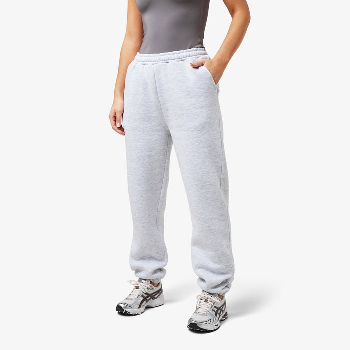 Women's Core Cuffed Jogger  Grey Marl Closure London Front View
