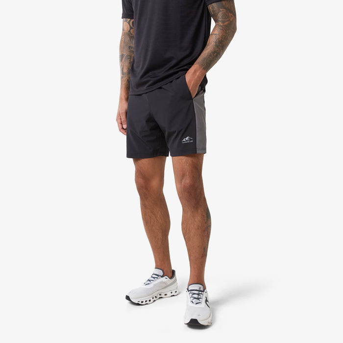 Men's  Black Grey Core Cut & Sew Short  Closure London  Front View