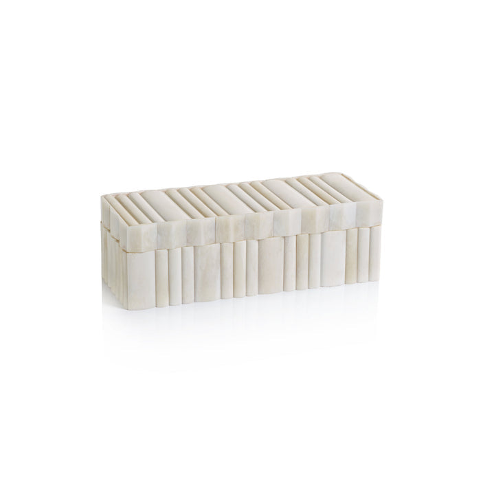 Corviglia White Bone Scalloped Box - Boxes by Carlyle Avenue