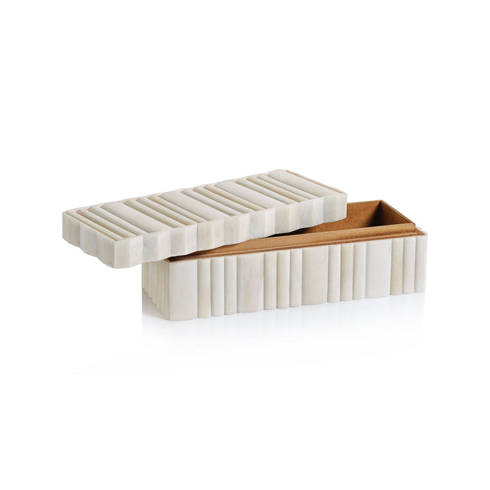 Corviglia White Bone Scalloped Box - Boxes by Carlyle Avenue