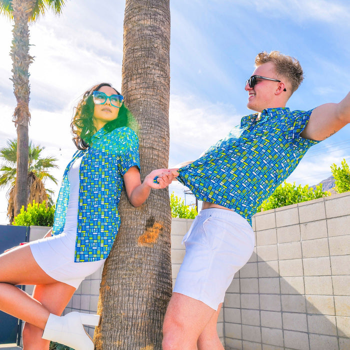 Cotton Mod Shirt - Mambo Blue Green - Destination PSP