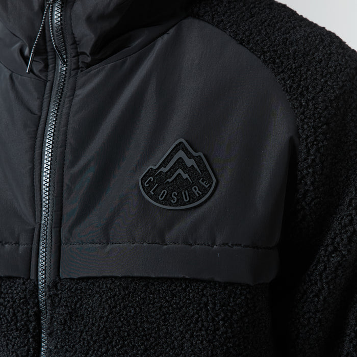 Crinkle Borg Panel Jacket | Black