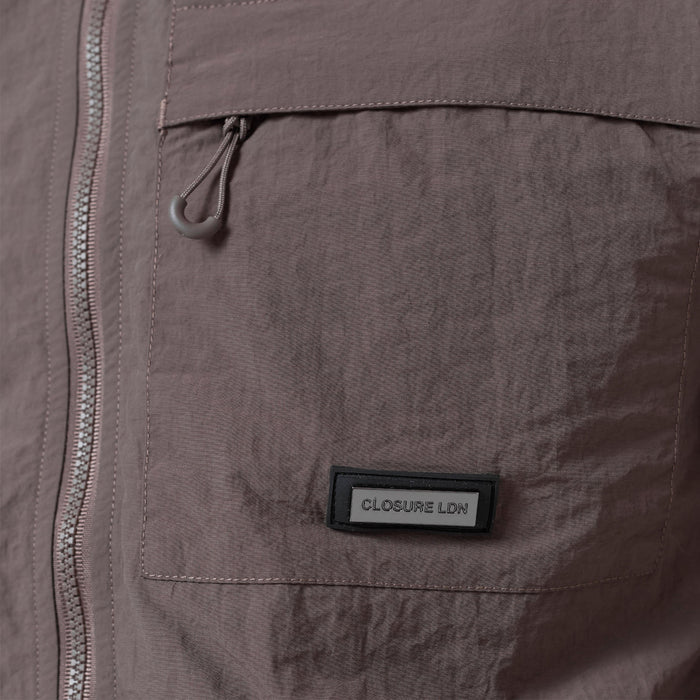 Crinkle Nylon Tech Overshirt | Brown