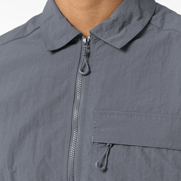 Crinkle Nylon Tech Overshirt | Charcoal