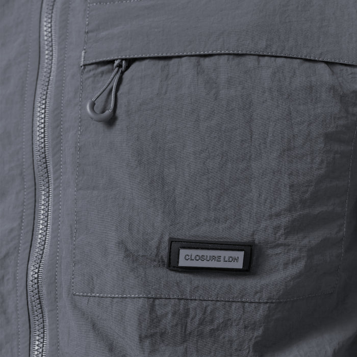 Crinkle Nylon Tech Overshirt | Charcoal