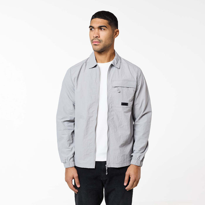 Crinkle Nylon Tech Overshirt | Frost Grey