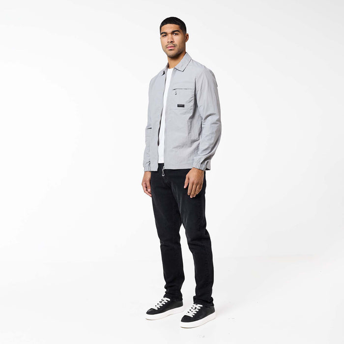 Crinkle Nylon Tech Overshirt | Frost Grey