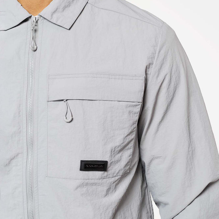 Crinkle Nylon Tech Overshirt | Frost Grey