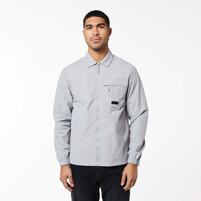 Crinkle Nylon Tech Overshirt | Frost Grey