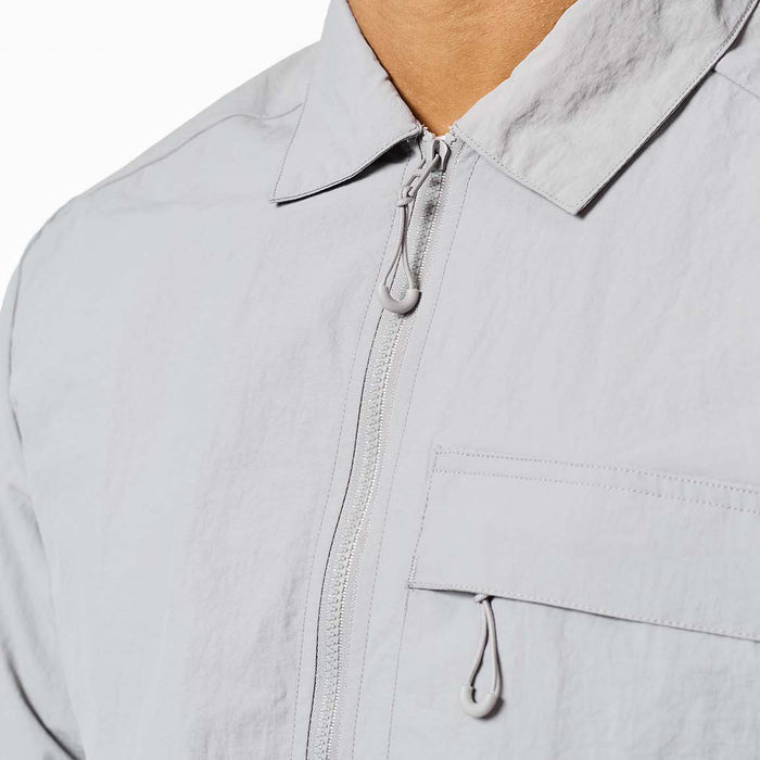 Crinkle Nylon Tech Overshirt | Frost Grey