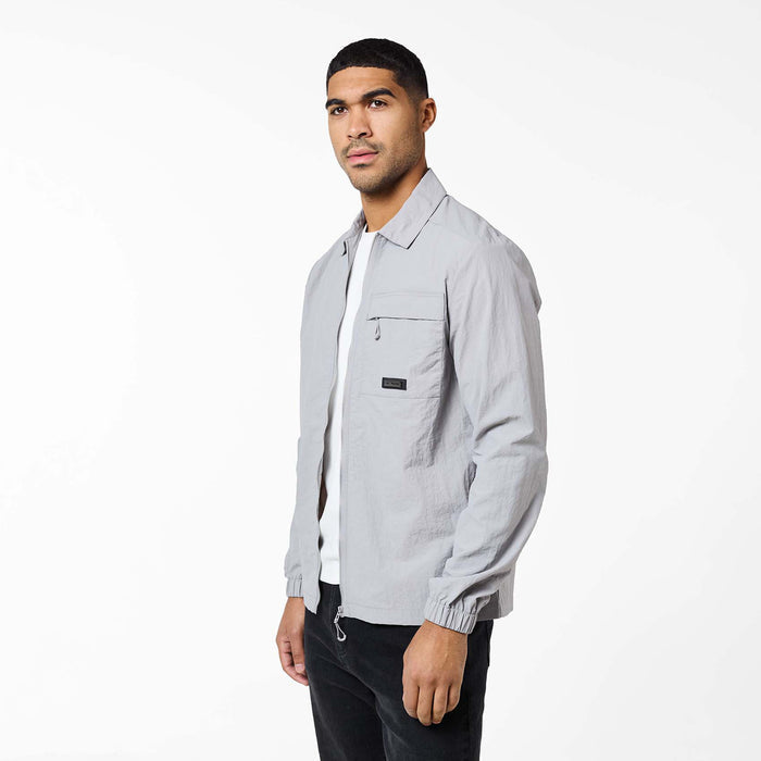 Crinkle Nylon Tech Overshirt | Frost Grey