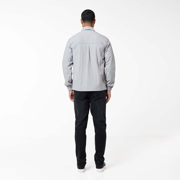 Crinkle Nylon Tech Overshirt | Frost Grey