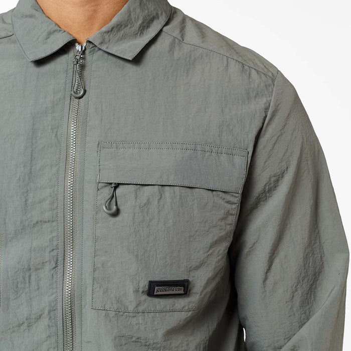 Crinkle Nylon Tech Overshirt | Olive