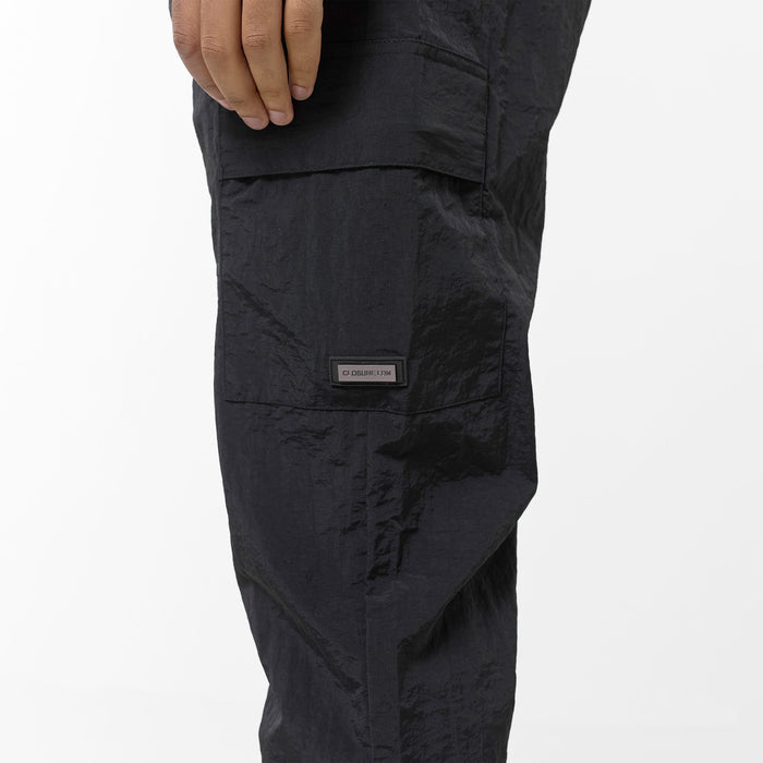 Crinkle Nylon Tech Utility Pant | Black