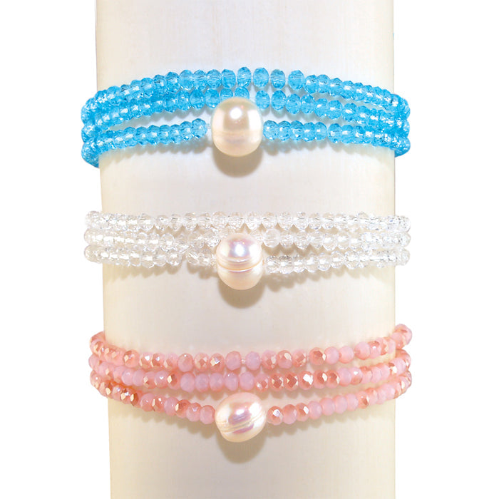 Crystal Pearl Wrap Bracelet