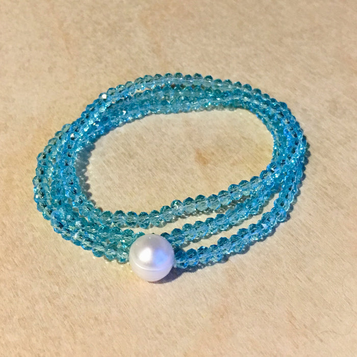 Crystal Pearl Wrap Bracelet