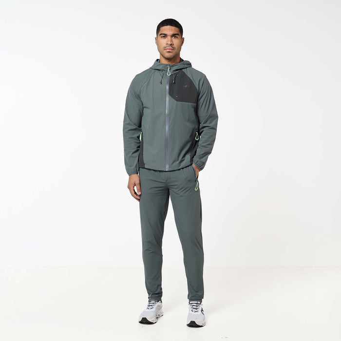 Cyclone Contrast Tracksuit | Forest/Neon Green
