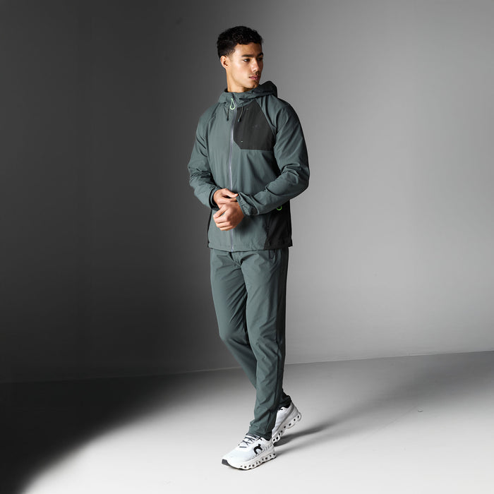 Cyclone Contrast Tracksuit | Forest/Neon Green