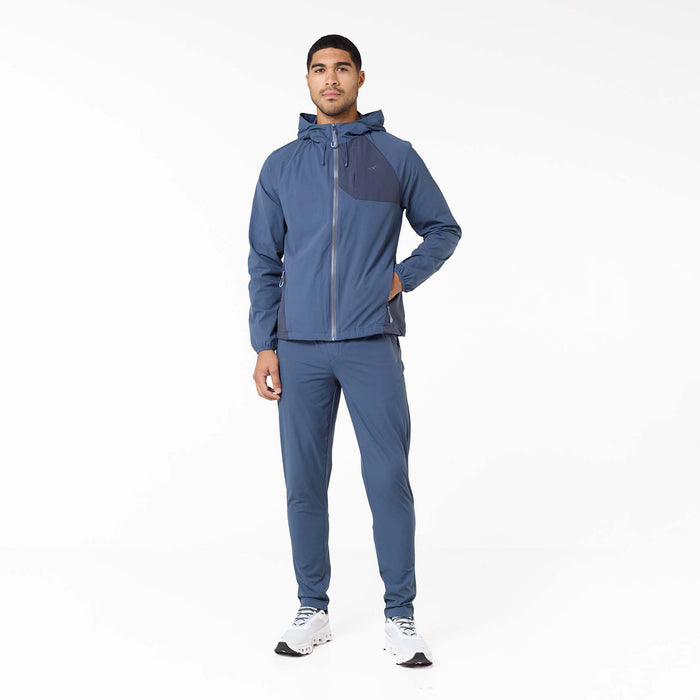 Men's Cyclone Contrast Tracksuit in steel blue – full front view