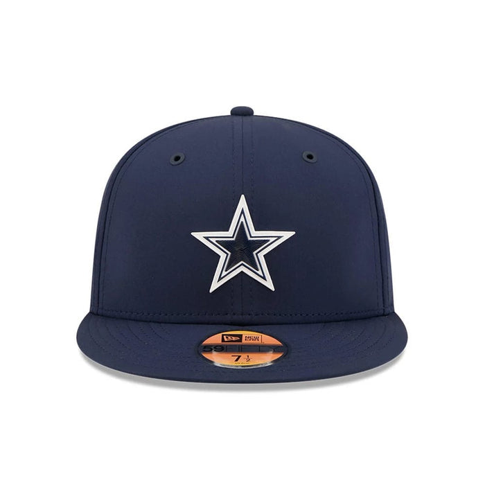 Pictured is this NFL Sideline 2026 Dallas Cowboys 59FIFTY Fitted cap in dark blue. 2