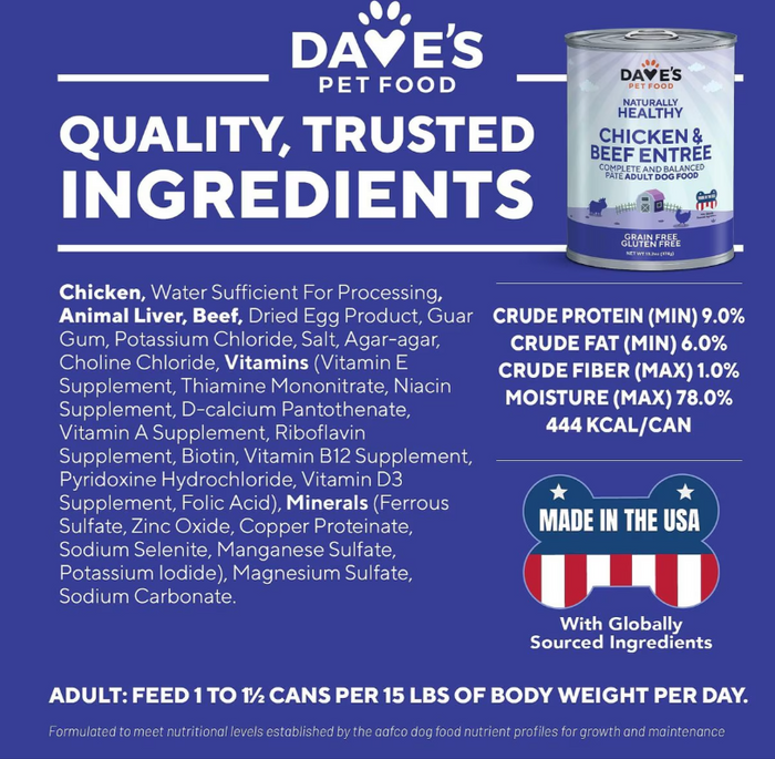 Dave's Pet Food Naturally Healthy Liver and Beef Canned Dog Food