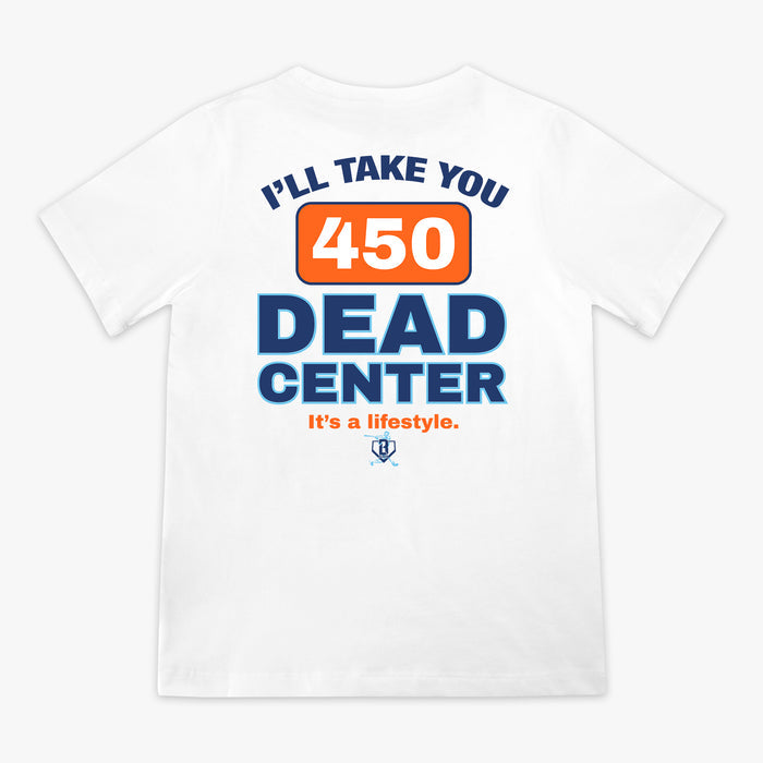 White Dead Center Youth youth graphic tee — back view