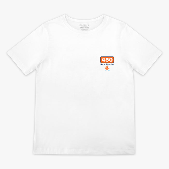 White Dead Center Youth youth graphic tee — front view