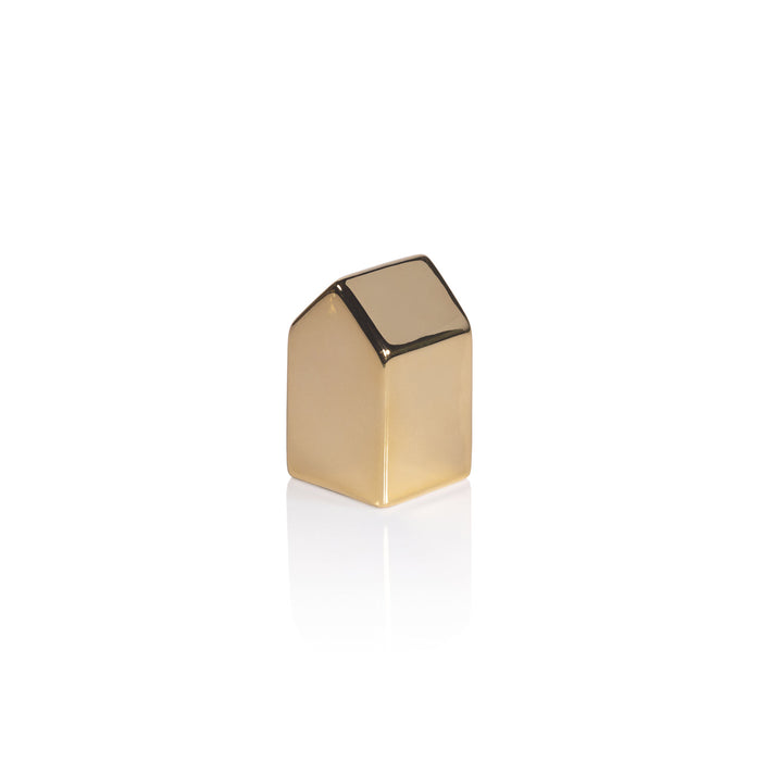 Decorative Ceramic House - Gold - Christmas Decor by Carlyle Avenue