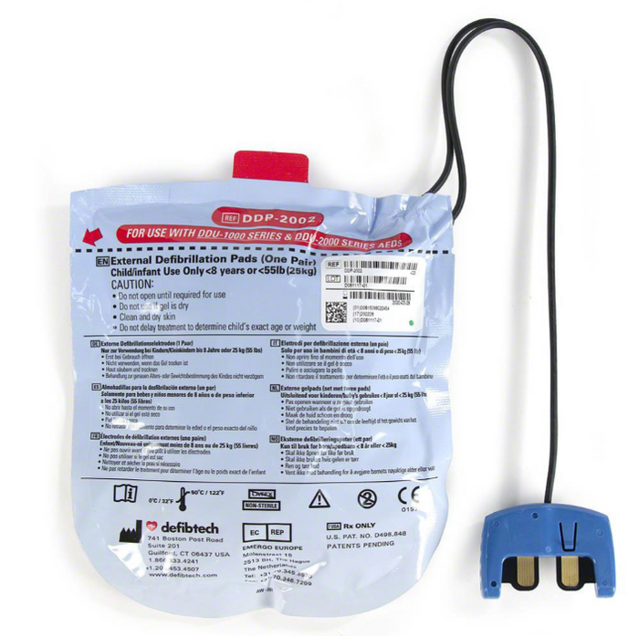 Child Defibtech Lifeline VIEW Electrodes, back