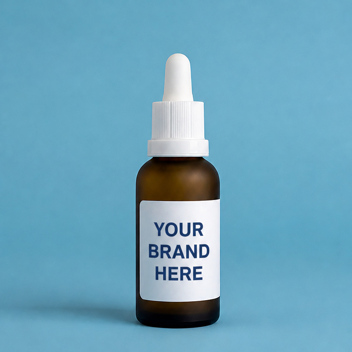 Amber frosted glass dropper bottle - Private Label Skin Care