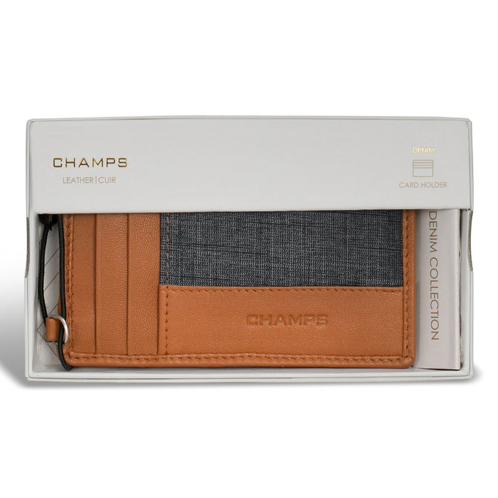 Denim / Leather Slim Cardholder *Drop Ship*