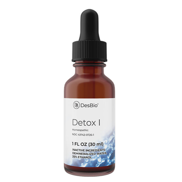 Detox I by DesBio for the temporary relief of symptoms related to digestive issues, such as bloating, gas, occasional diarrhea, occasional constipation, fatigue, and stomach upset