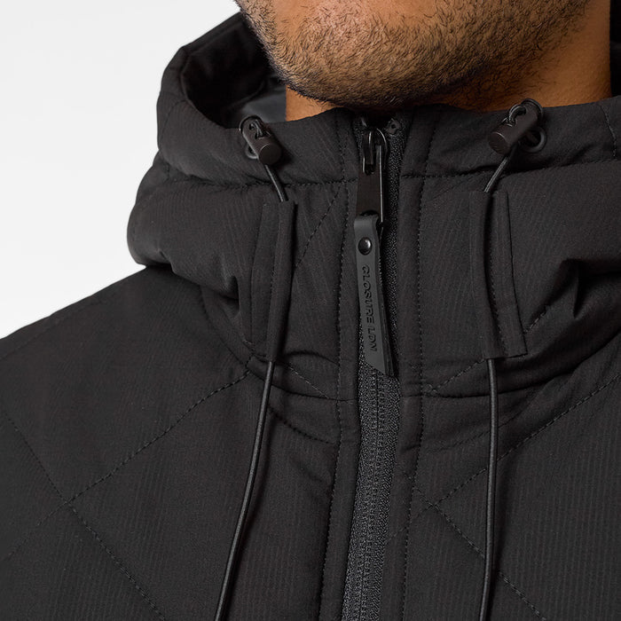 Diamond Quilted Pocket Puffer Jacket | Black