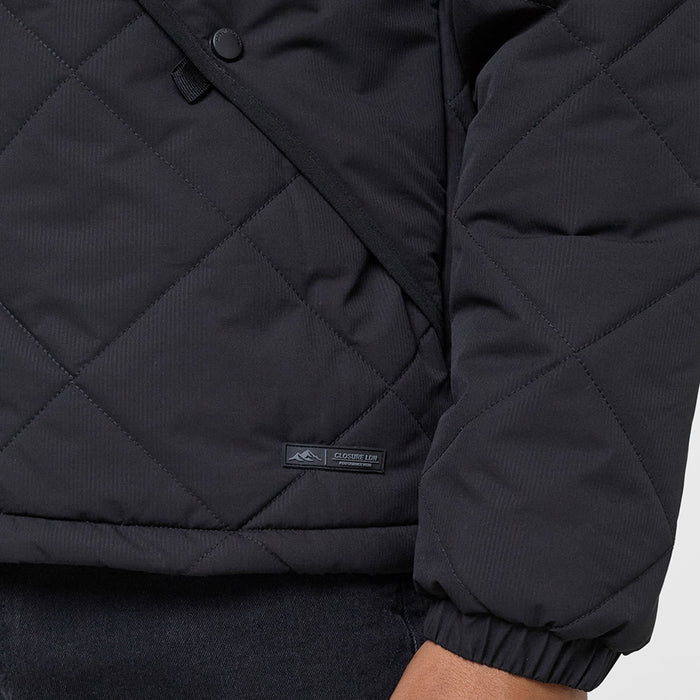 Diamond Quilted Pocket Puffer Jacket | Black