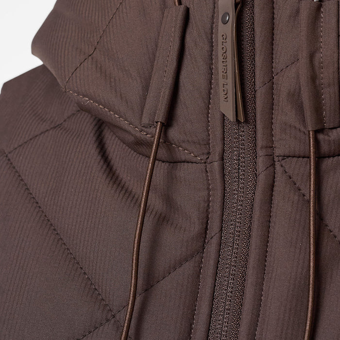 Diamond Quilted Pocket Puffer Jacket | Brown