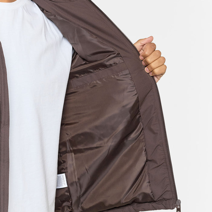 Diamond Quilted Pocket Puffer Jacket | Brown