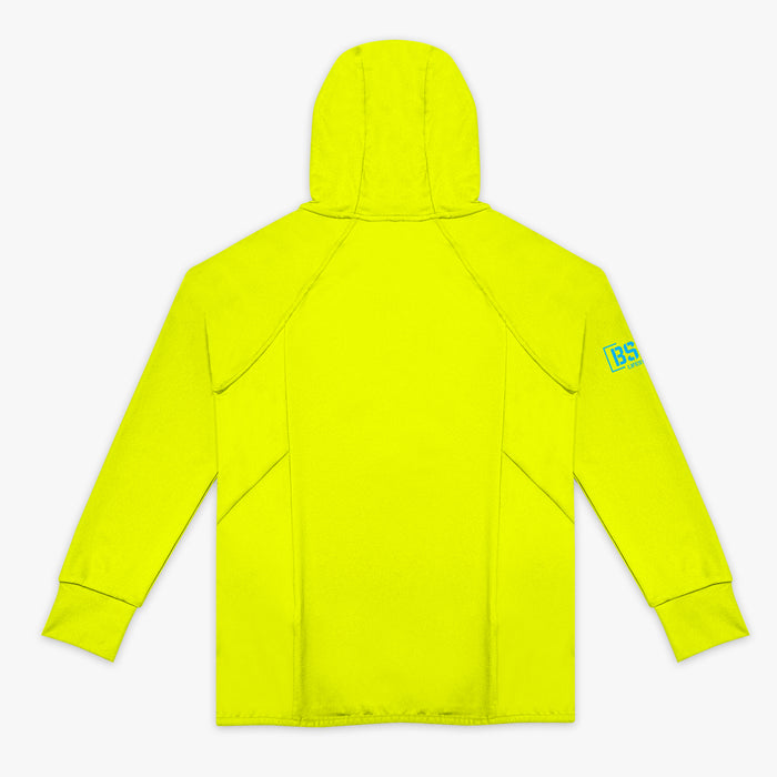Yellow Diamond Tech Scuba Highlighter hoodie — back view