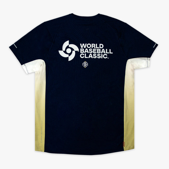 Navy Diamond Tech Vented Japan youth graphic tee — back view