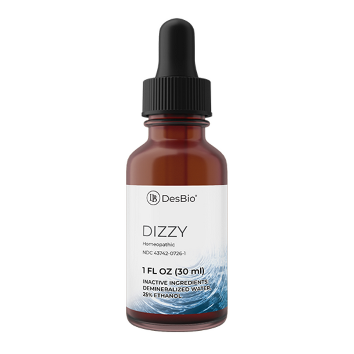 Dizzy (Formerly Vertigone) by DesBio is for the temporary relief of symptoms of vertigo such as faintness, vomiting, motion sickness, spinning or swaying sensation and weakness.