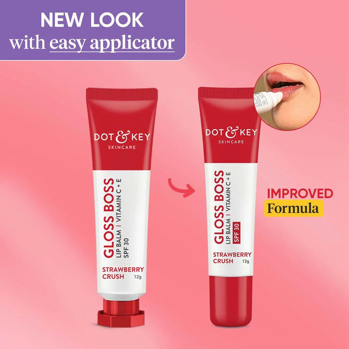 Dot and Key Gloss Boss Vitamin C + E SPF30 Lip Balm - Strawberry Crush 12g