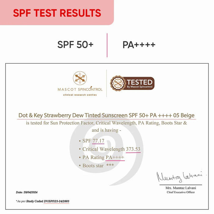 Dot and Key Strawberry Dew Tinted Sunscreen SPF 50+ 50ml - Porcelain