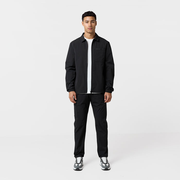 Double Pocket Tech Overshirt | Black